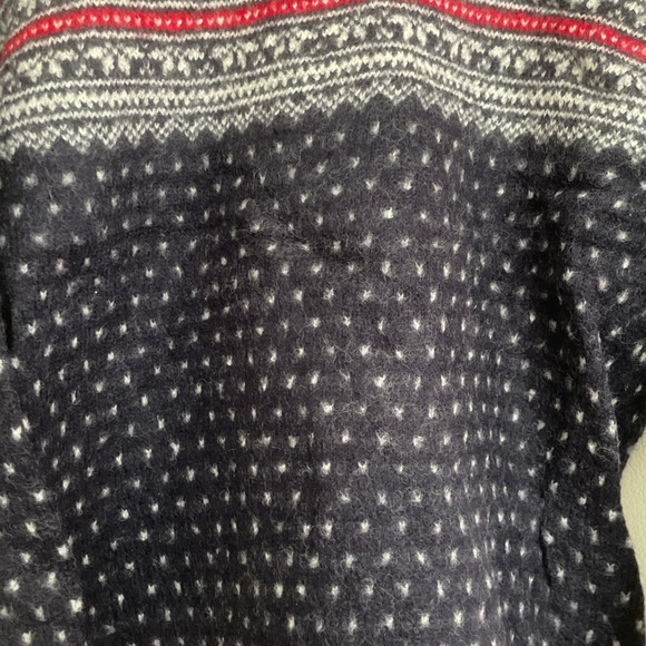Vintage 1990's Cute Lands End Wool Sweater Medium M Red Blue Winter Sweater VTG - Picture 5 of 7